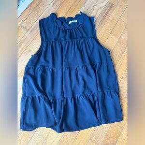 Monteau Navy Blue Tiered Sleeveless Camisole
